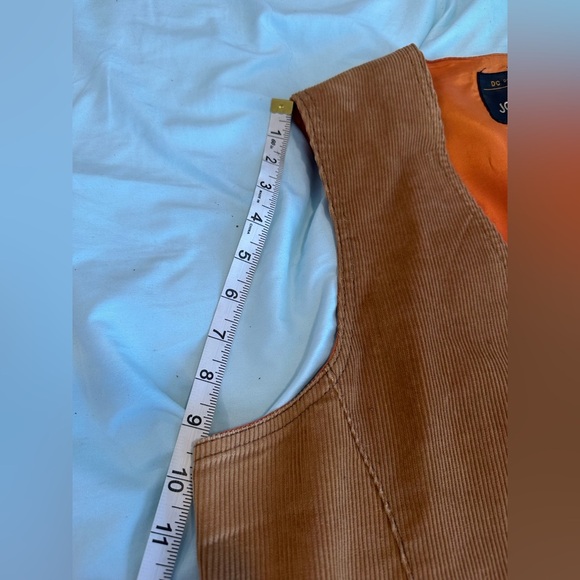 VTG 70’s JCPenney Brown Corduroy suit Vest. Orange Back. Front Pockets. 44L - Picture 5 of 15